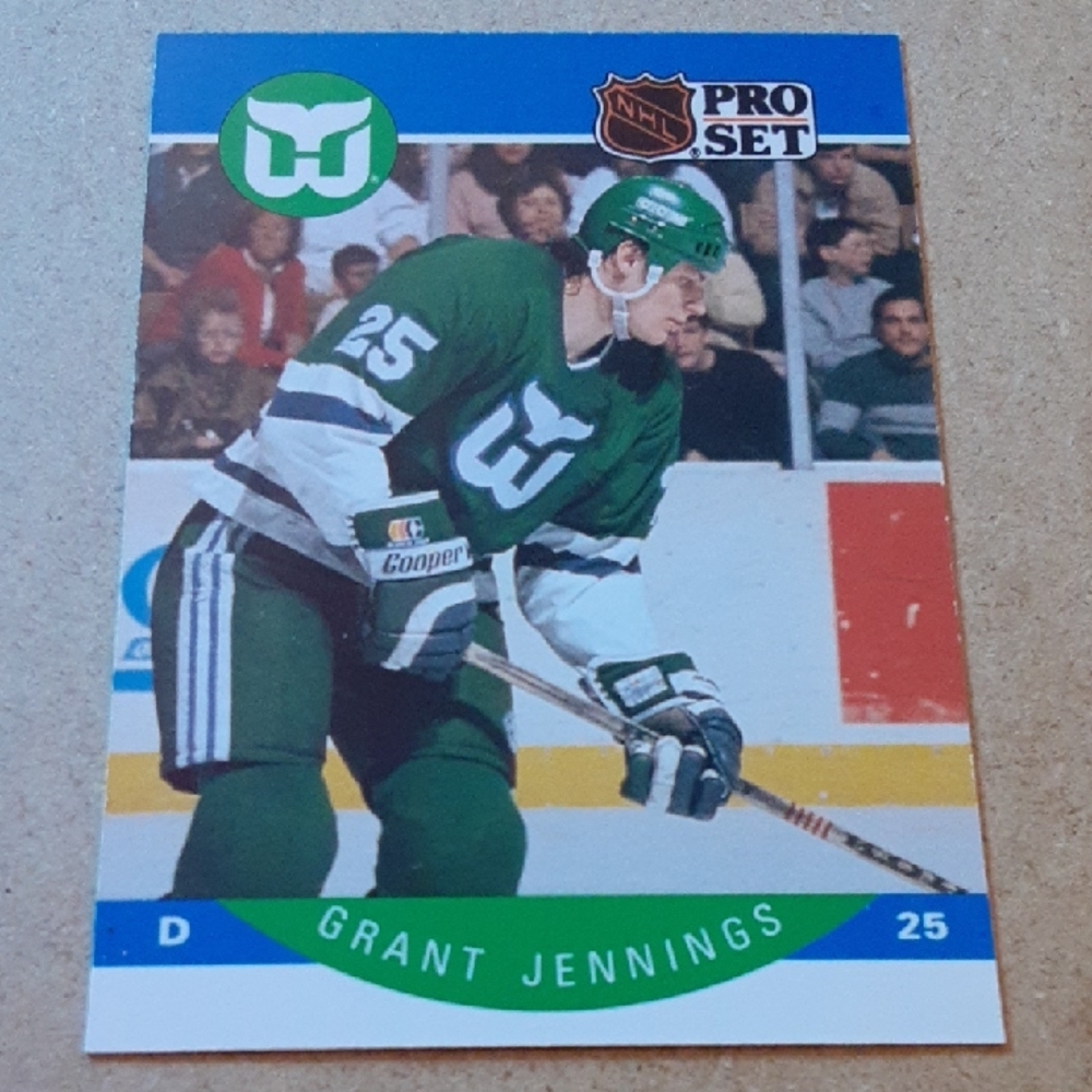 NHL Pro Set Grant Jennings Whalers Hockey Rookie Card